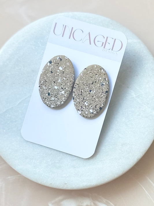 Terrazzo statement studs