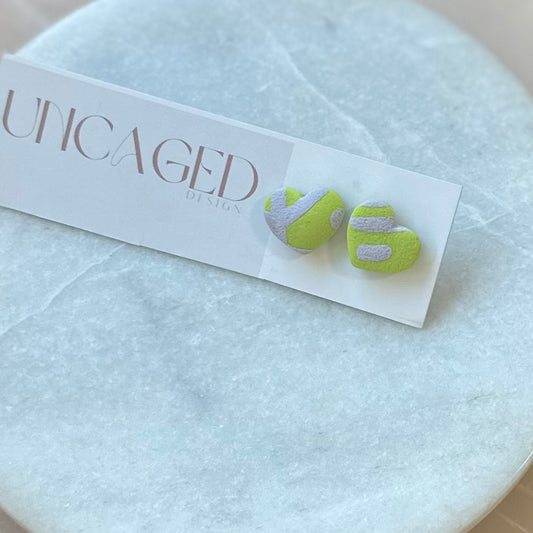 Heart stud lime/lilac